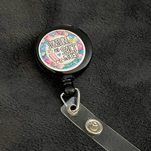 Sunshine and Salt Water Badge Reel - Black with Pastel Accent